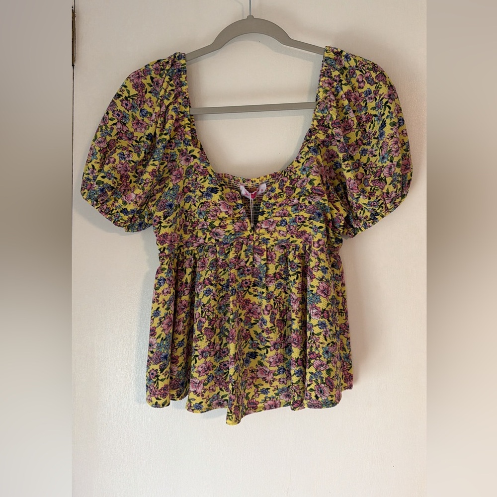 NWT buddylove Floral Puff Sleeve Dress